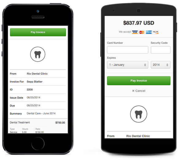 Mobile web invoice