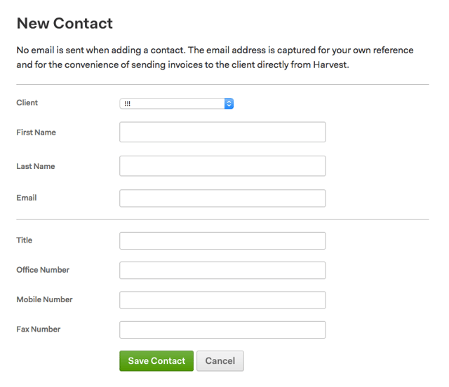 New client contact form